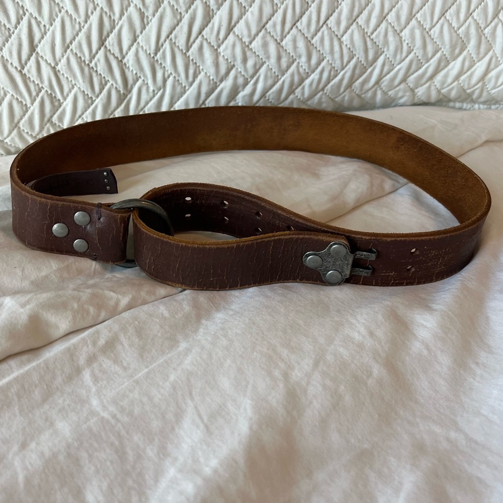 Free People We The Free Distressed Leather Adjustable Belt Boho Western Style